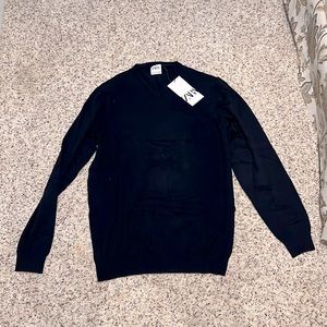 Zara - V-neck Sweater - Navy - Medium - Mens - New